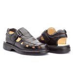 Sandalia Ant-Stress De Couro Preto Adralev Masculina