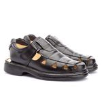 Sandalia Ant-Stress De Couro Preto Adralev Masculina