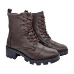 Bota Coturno Feminino em Couro Café 