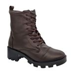 Bota Coturno Feminino em Couro Café 