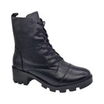 Bota Coturno Feminino em Couro Preto
