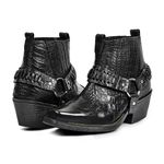 Bota Country Preto Croco
