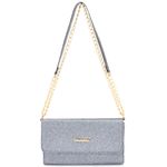 Bolsa Transversal Festa/Baladinha Prata Gliter