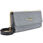 Bolsa Transversal Festa/Baladinha Prata Gliter