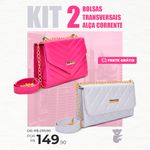 Kit 2 Bolsa Baladinha Rosa Pink e Branca
