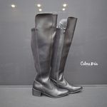 Bota Feminina Over em Neoprene Preta com Bico fino 