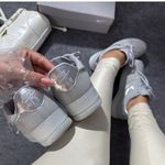 Tênis Air Force Luxo Cinza e Prata