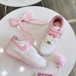 Tenis Air Force Af1 Infantil Branco e Rosa