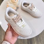 Tenis Air Force Af1 Infantil Branco e Creme