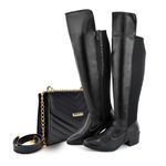 Kit Bota Over Neoprene, Bolsa Baladinha Preta