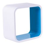 NICHO QUADRADO PLÁSTICO - NQP26 BRANCO/AZUL 26X26X20