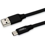 CABO USB TIPO C 1M FLAT TRANCADO PRETO
