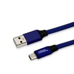 CABO USB TIPO C 1M FLAT TRANCADO AZUL