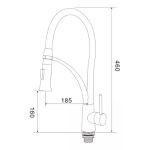 TORNEIRA MONOCOMANDO GOURMET COZ. METALFLEX PRETA MESA ME08