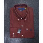 Camisa Social Sarja Fina RL -Vinho