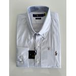 Camisa Social Oxford Elastano RL - Cinza Claro