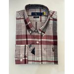 Camisa Social Xadrez RL - Branco com vermelho
