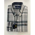 Camisa Social Xadrez RL - Cinza com verde