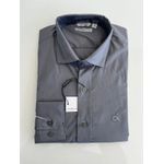 Camisa Social Tricoline Elastano - Cinza Escuro