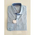Camisa Social Tricoline Elastano - Azul bebe