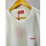 Camiseta Organic Cotton DSL - Branca escrita vermelha