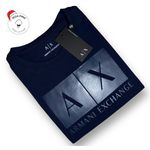 Camiseta SEDA PIMA ARM Estampada - Azul marinho