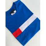 Camiseta Cotton Egípcio TH Estampada - Azul Bic com escrita 