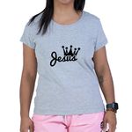 Baby Look Cinza Frases Jesus.