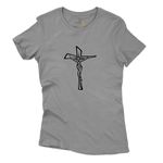 Baby Look Cinza - Crucifixo.