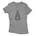 Camiseta Baby Look Cinza - Nossa Senhora.