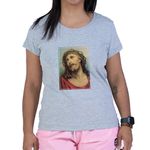 Baby Look Cinza - Jesus Cristo.