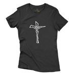 Camisetas Baby Look Preta Crucifixo.