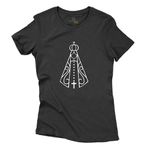 Camiseta Baby Look Preta Nossa Senhora. 