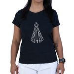 Camiseta Baby Look Preta Nossa Senhora. 