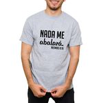 Camiseta Cinza - Nada Me Abalará.