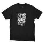 Camiseta Preta - Em Tudo Dai Graças. 