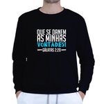 Moletom Gola Careca Preto Unissex - Texto Bíblico.