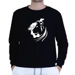 Moletom Gola Careca Preto Unissex - Texto Bíblico.