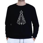 Moletom Gola Careca Preto Unissex - Texto Bíblico.