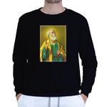 Moletom Gola Careca Preto Unissex - Texto Bíblico.