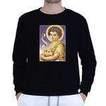 Moletom Gola Careca Preto Unissex - Texto Bíblico.