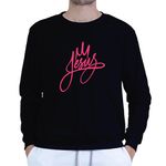 Moletom Gola Careca Preto Unissex - Texto Bíblico.