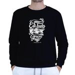 Moletom Gola Careca Preto Unissex - Texto Bíblico.