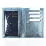 Porta Passaporte Couro Tiffany Metalizado Croco