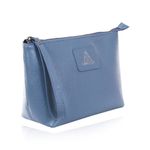 Necessaire Couro Azul Jeans