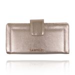 Clutch Grande Couro Ouro