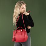 Bolsa Lady Couro Caramelo c/ Pelo Onça