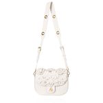 Bolsa Andy Couro Off White Flowers 