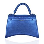 Bolsa Alice Couro Azul Royal Metalizado
