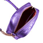 Bolsa Mini Lobby Couro Violeta Metalizado